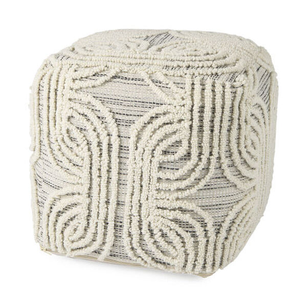 Amaya Multicolor Wool and Cotton Pouf, image 1
