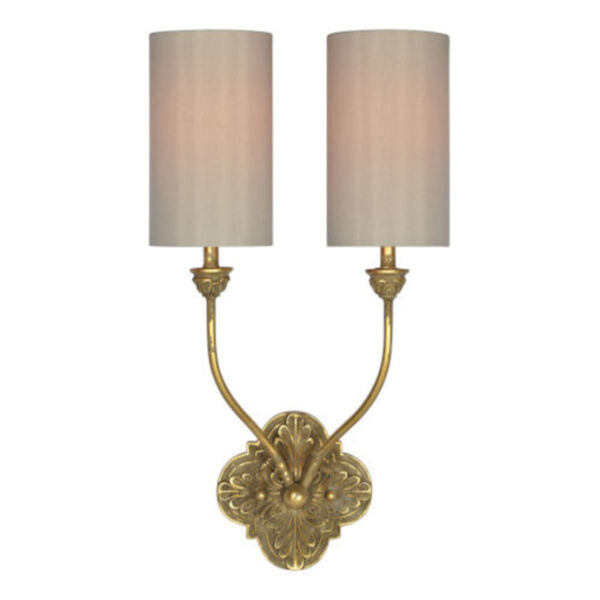 Partridge Washed Gold Two-Light Wall Sconce, image 1