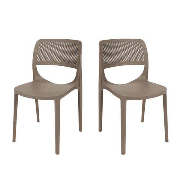 Mila Cappuccino Outdoor Stackable Side Chair, Set of Four, image 1
