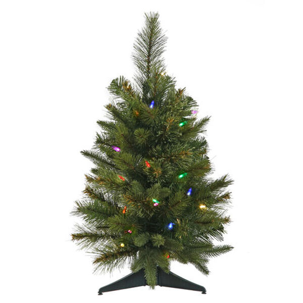 Cashmere Pine 24-Inch Christmas Tree w/30 Multi-color LED Mini Italian - Battery Operated Lights and 79 Tips, image 1
