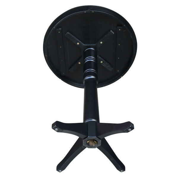 Black Round Top Pedestal Bar Height Table, image 3