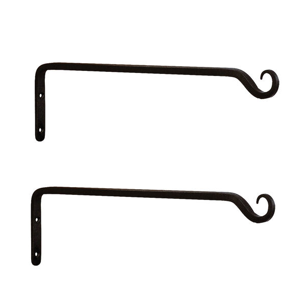Black Powdercoat Straight Upcurled Wall Bracket, Set of Two, image 7