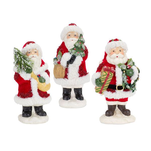 Red Santa Figurine , Set of Three, image 1