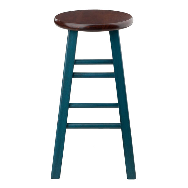 Ivy Rustic Teal and Walnut Counter Stool, image 2