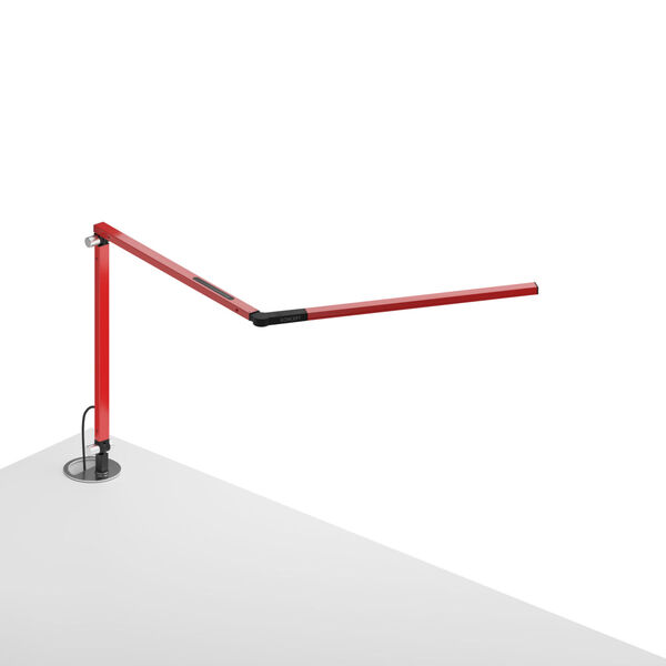 Z-Bar Red LED Desk Lamp with Grommet Mount, image 1
