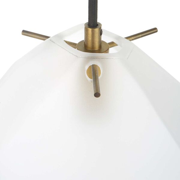 Geodesic Matte Antique Brass One-Light Mini Pendant, image 6