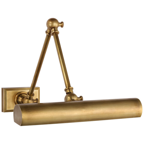 Cabinet Maker 12-Inch Double Library Light in Hand-Rubbed Antique Brass by Chapman  and  Myers, image 1
