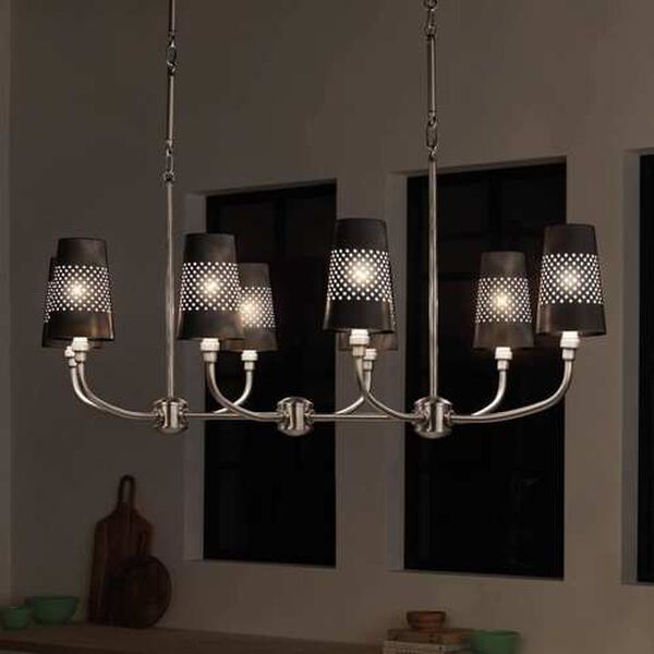 Adeena Classic Pewter Eight-Light Linear Chandelier, image 3