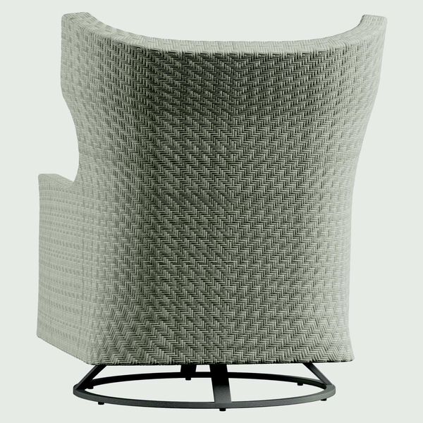 Captiva Pewter Gray and White Outdoor Swivel Chair, image 4