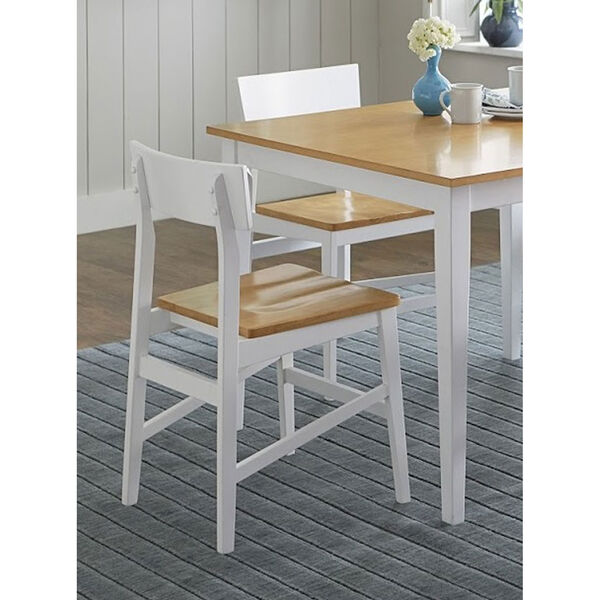 Light Oak/White Dining Chair, Set of 2, image 1
