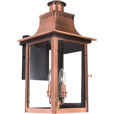 World Imports 9 in Burnished Antique Copper Outdoor Wall Sconce 