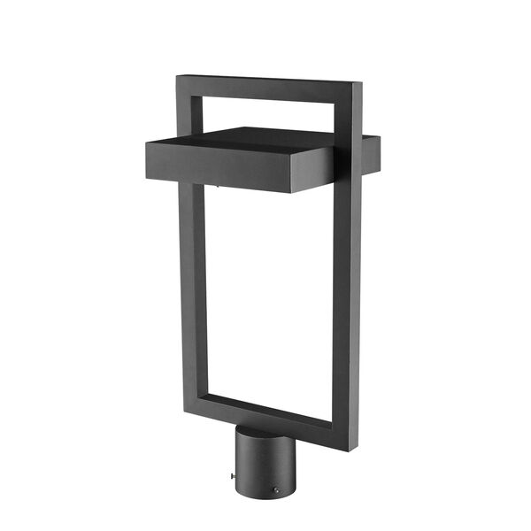 Luttrel Black LED Outdoor Post Mount with Frosted Glass, image 4