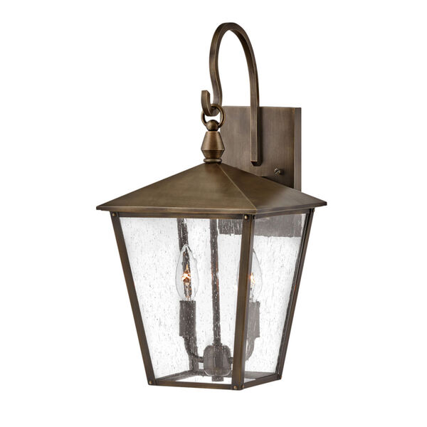 Huntersfield Burnished Bronze Two-Light Outdoor Wall Mount With Clear Seedy Glass, image 1