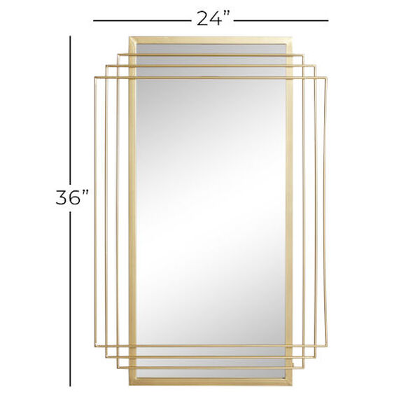Gold Geometric Metal Wall Mirror, 36-Inch x 24-Inch, image 3