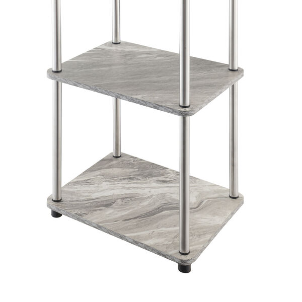 Design2Go Faux Gray Marble and Chrome Five-Tier Tower, image 4