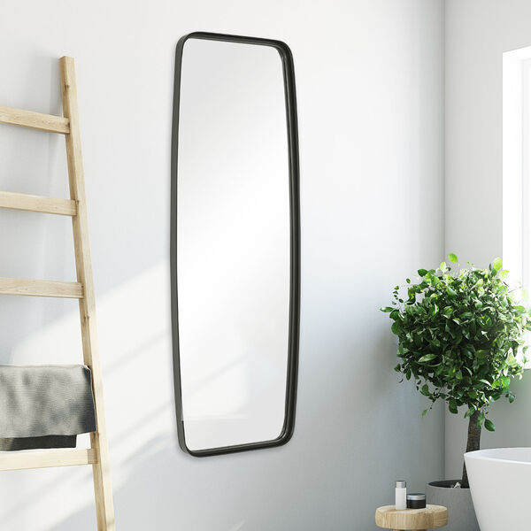 Linden Matte Black Full Length Oblong Wall Mirror, image 4