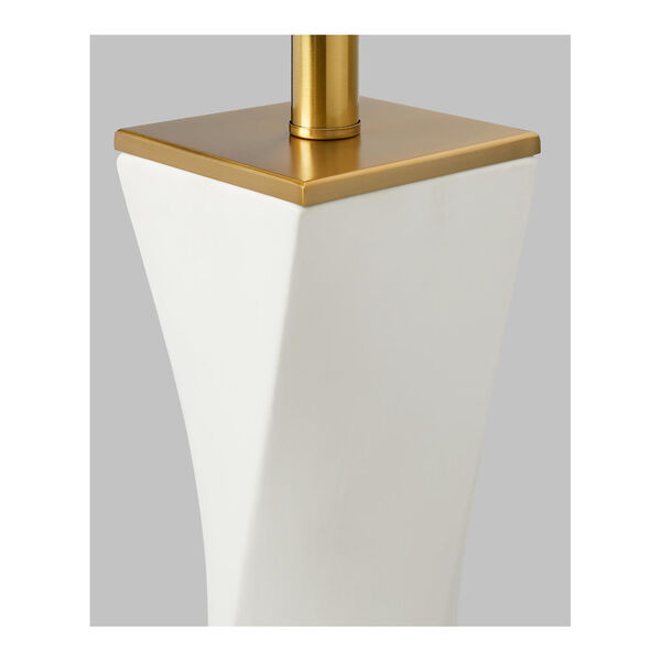 Lagos White Leather One-Light Table Lamp, image 2