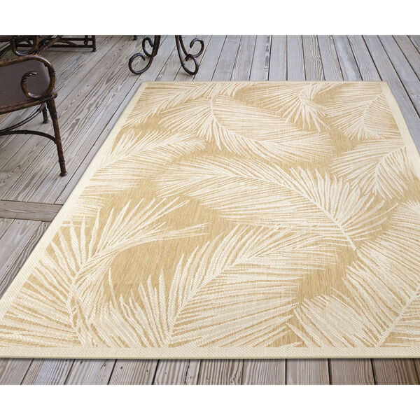 Carmel Fronds Sand Rectangular: 3 Ft. 3 In. x 4 Ft. 11 In. Indoor Outdoor Rug, image 4