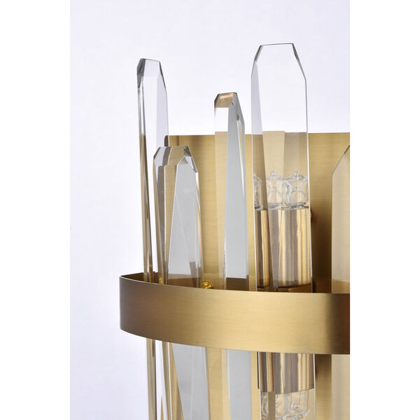 Serena Satin Gold and Clear Four-Inch Crystal Bath Sconce, image 6