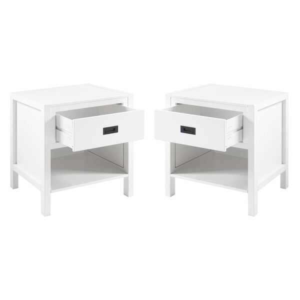 Lydia White Single Drawer Solid Wood Nightstand, Set of Two, image 5