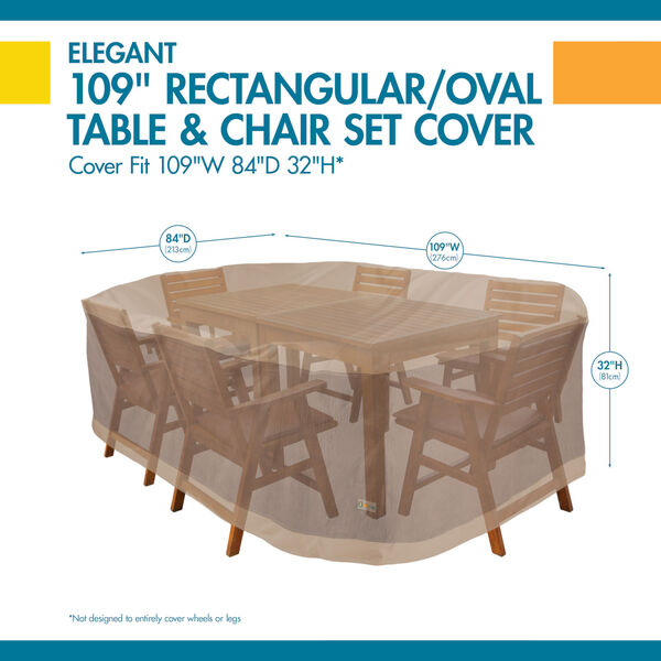 Elegant Rectangular Oval Patio Table with Chairs Set Cover, image 2