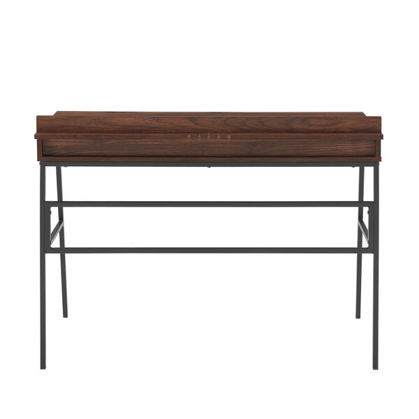 Marvin Dark Walnut and Black Angled Front Desk with Three Drawer, image 4