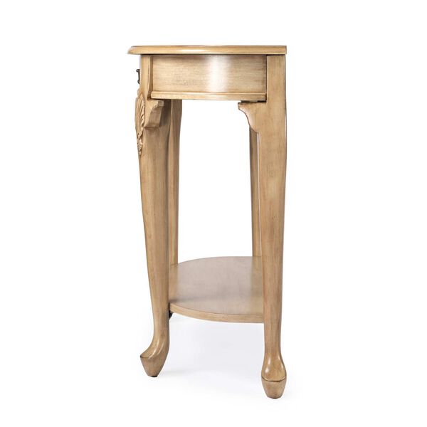 Kimball Antique Beige Demilune Wood Console Table with Storage, image 4