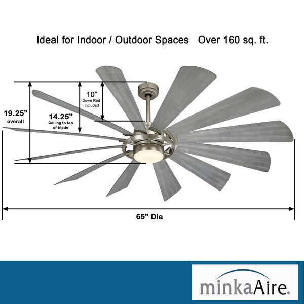 Windmolen Brushed Steel 65-Inch LED Smart Ceiling Fan, image 6