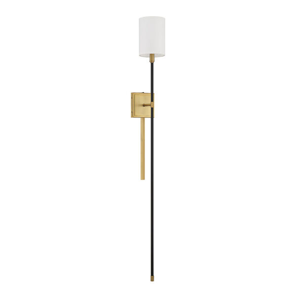 Chelsea White and Natural Brass One-Light Wall Sconce, image 2
