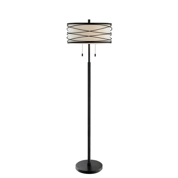 Lumiere Black Two-Light Floor Lamp, image 1