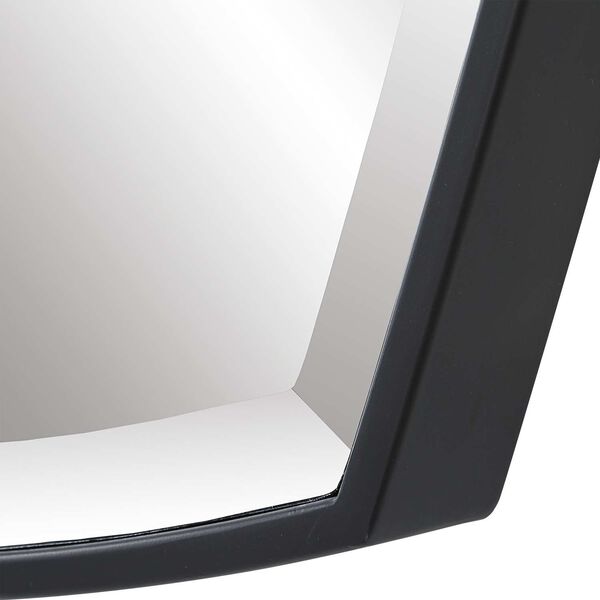Crest Satin Black Curved Iron Wall Mirror, image 5