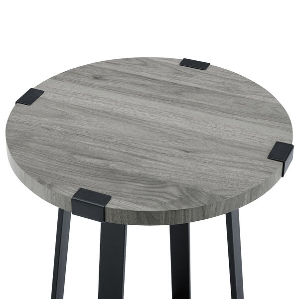 Slate Gray Metal Wrap Side Table, Set of Two, image 4