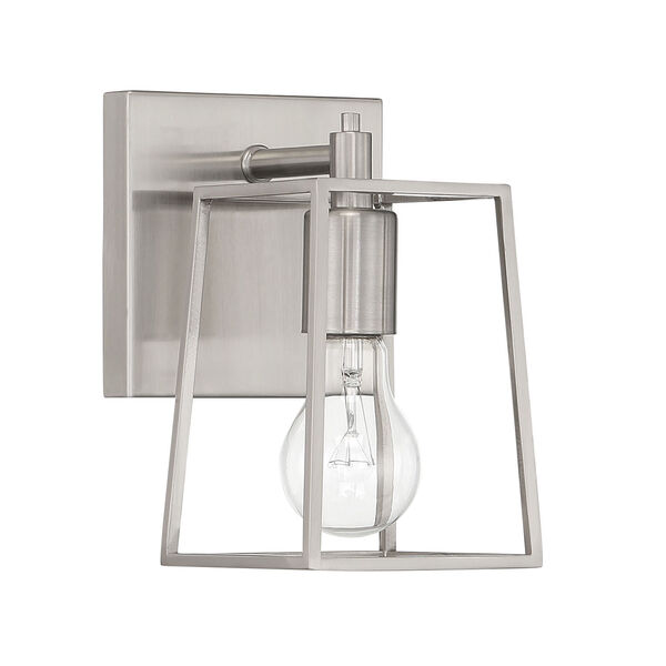 Dunn Brushed Polished Nickel One-Light Wall Sconce, image 1