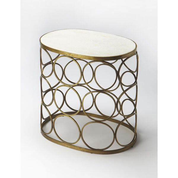 Talulah Oval Marble Accent Table, image 2