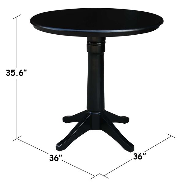 Black Round Top Pedestal Counter Height Table, image 4