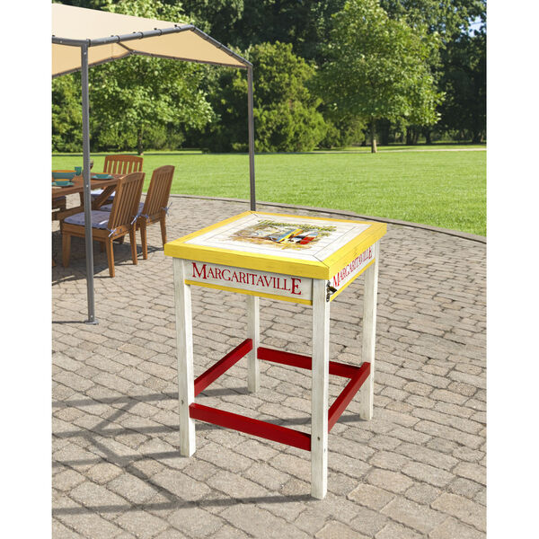 Red Bistro Table with Beverage Tub, image 3