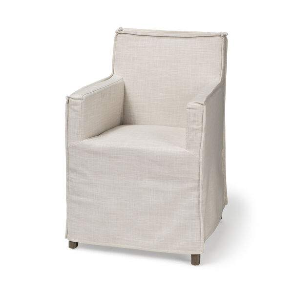 Elbert II Cream and Brown Slip-Cover Parson Dining Chair, image 1