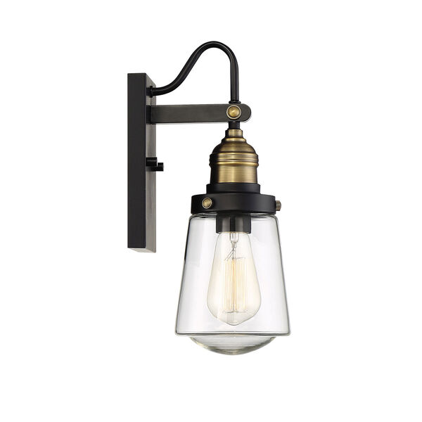 Macauley Vintage Black with Warm Brass 21-Inch One-Light Outdoor Wall Lantern, image 5