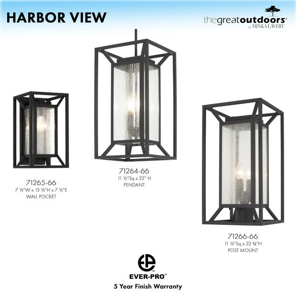 Harbor View Sand Coal Four-Light Outdoor Wall Pendant, image 6