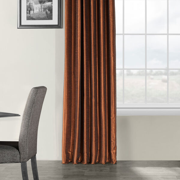 Copper Kettle Vintage Textured Faux Dupioni Silk Single Panel Curtain 50 x 84, image 5