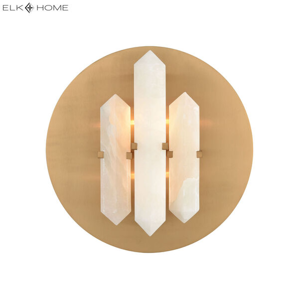 Annees Folles White and Aged Brass Two-Light Wall Sconce, image 3
