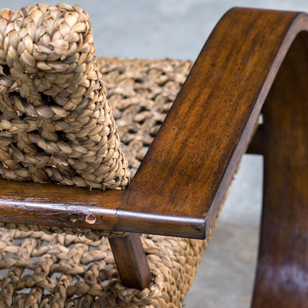 Rehema Natural Woven and Pecan Accent Chair, image 6