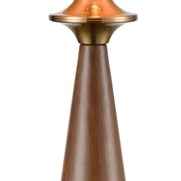 Stissing Brown Burlwood Aged Brass One-Light Table Lamp, image 4
