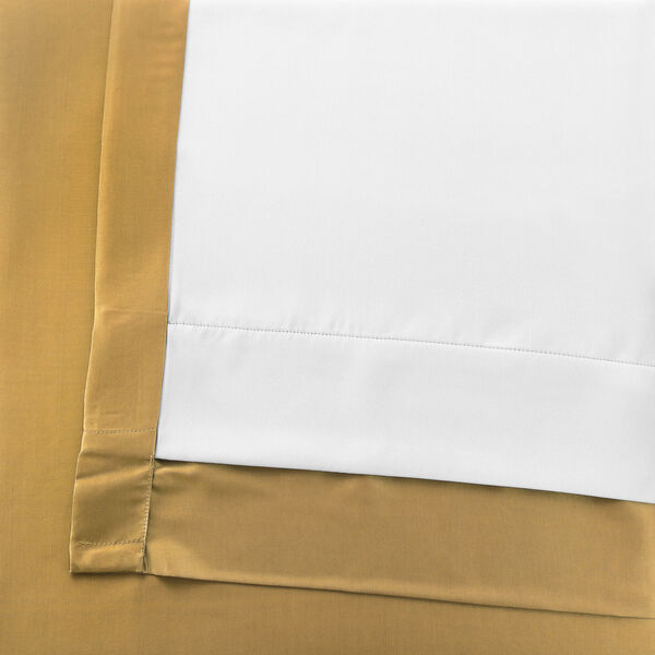 Blackout Faux Silk Taffeta Rod Pocket Gold 50 x 108-Inch Curtain Single Panel, image 5