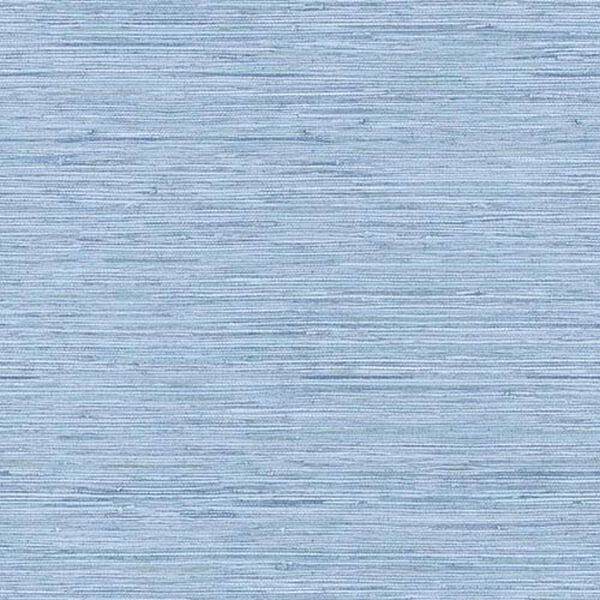 Nautical Living Faded Denim Blue Horizontal Grass cloth Wallpaper, image 1