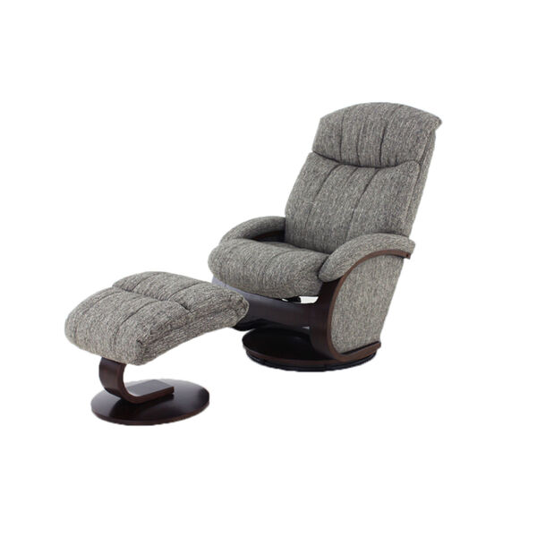 Selby Alpine Black Gray Graphite Fabric Manual Recliner with Ottoman, image 5