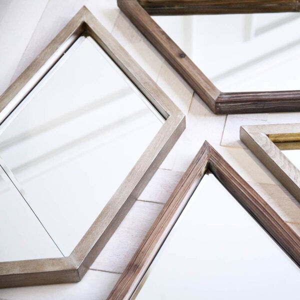 Chevren Brown 23 X 26 In. Wood Frame Wall Mirror, image 4