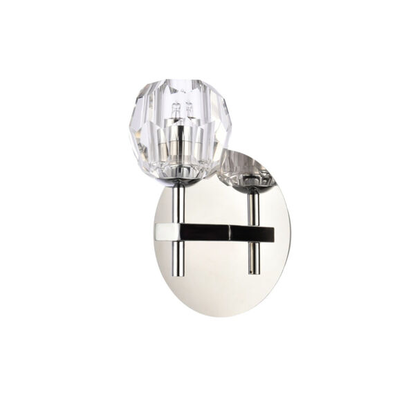 Eren Chrome One-Light Wall Sconce with Royal Cut Clear Crystal, image 3