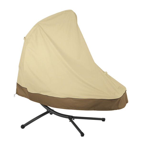 Ash Beige and Brown Patio Hanging Chaise Lounge and Stand Cover, image 1