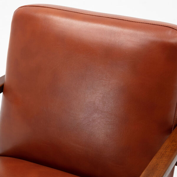 Austin Caramel and Walnut Wooden Base Accent Chair, image 3